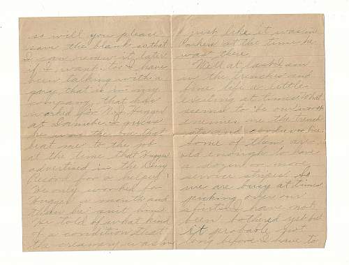WW1 Era Letter Written by American Soldier in the Trenches of France.