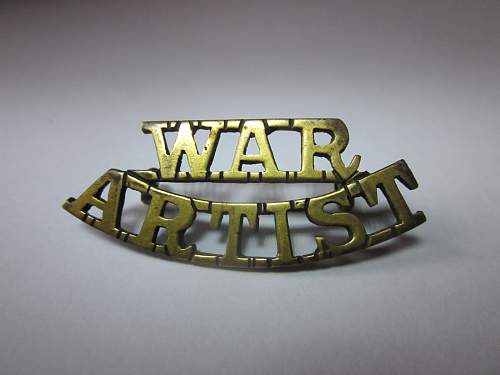 WW1 War Artist brass shoulder title.
