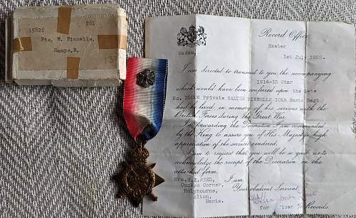Hampshire Regiment 1914-1915 Star medal