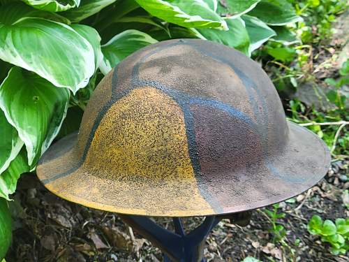 WWI US camo helmet