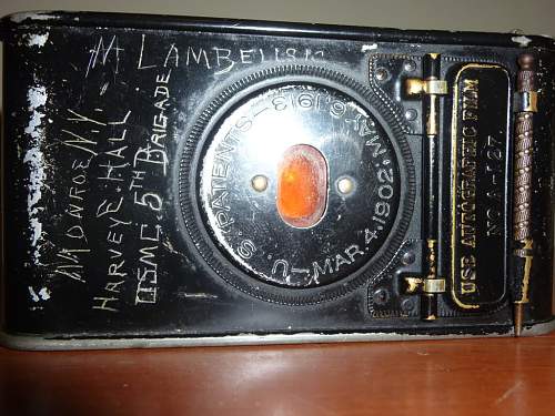 A Camera possibly used in WW1 with etchings, and user's name