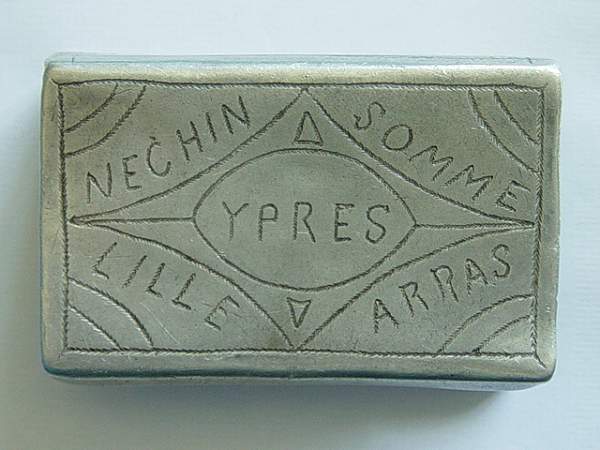 Trench Art matchbox cover