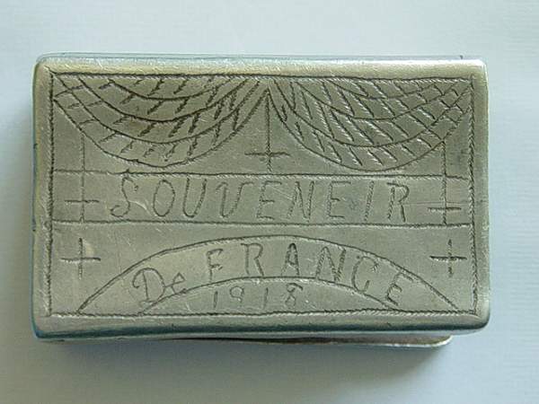 Trench Art matchbox cover