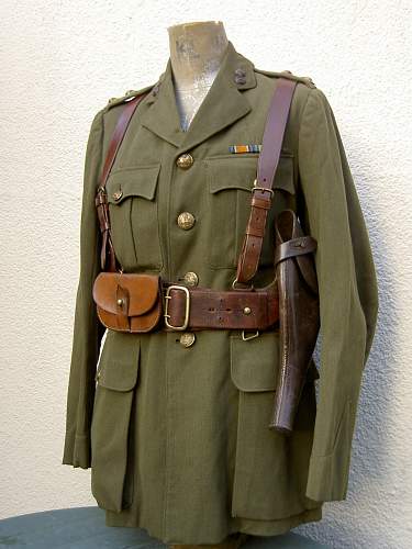 Lancashire fusileer officers 1917 pattern service dress jacket with double brace sam browne