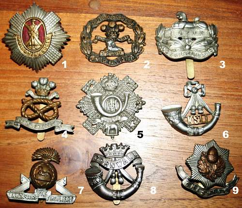 Identification of a lot of WWI badges, buttons, ...