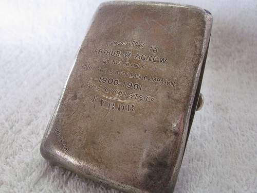 Cigarette Case presented to a Veteran of the Boer War