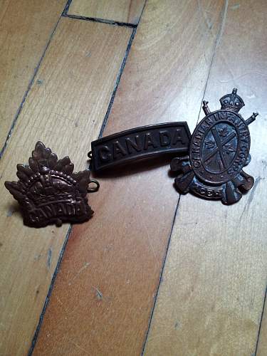 Are those Canadian WWI pins and badge?