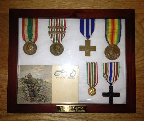 I just framed my great great gandfathers WWI medals.