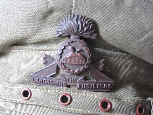 WW1 Lancashire Fusileer officers lightweight cotton trench cap
