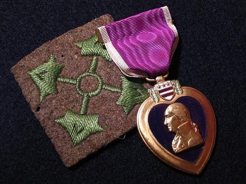 American Emblem Purple Heart # 51387, Cpl. Norman K. Clapp 4th. Div. Co. B, 39th Inf. WWI