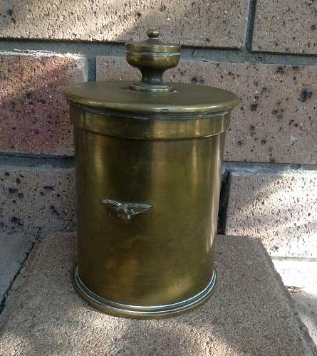 Anchor marked 18 pounder tobacco jar with eagle
