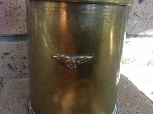 Anchor marked 18 pounder tobacco jar with eagle