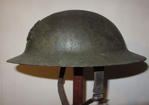 Monmouthshire Regt - 2nd Batt,  Officers 1st Pattern Brodie Steel helmet