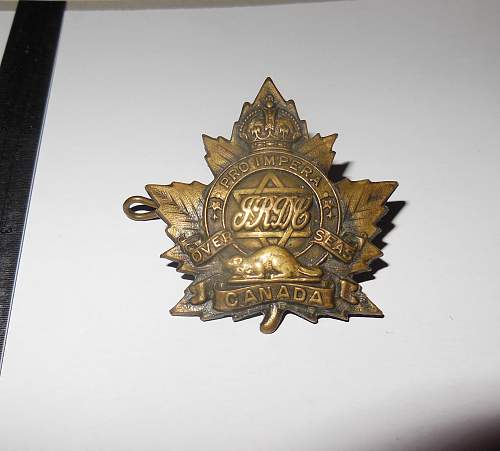 JRDC CEF-1: WWI Canadian hat badge for the Jewish infantry Expeditionary Force ON EBAY!