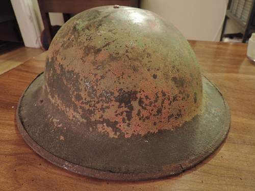 WW1 doughboy helmet with paint. Camo or not?