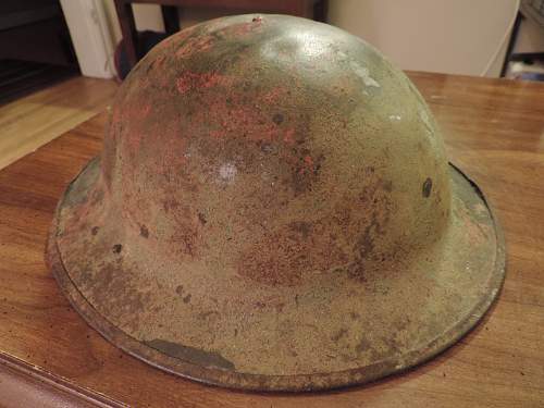 WW1 doughboy helmet with paint. Camo or not?