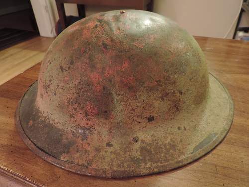 WW1 doughboy helmet with paint. Camo or not?