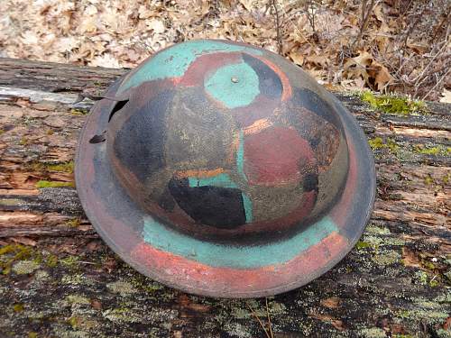 WW1 doughboy helmet with paint. Camo or not?