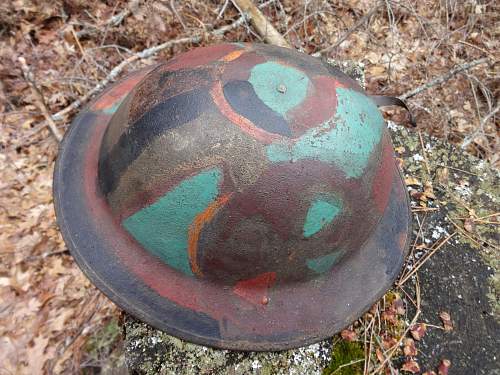 WW1 doughboy helmet with paint. Camo or not?