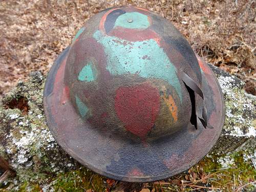 WW1 doughboy helmet with paint. Camo or not?