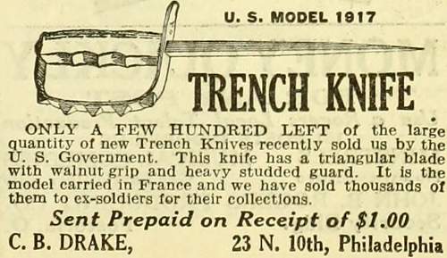 The U.S. M-1917 &amp; M-1918 Trench Knives’ Thread (Yes, just the wooden handled ones).