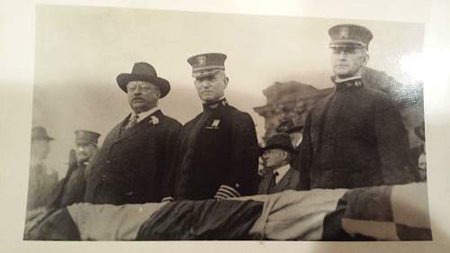 WW1 Photo Grouping Teddy Roosevelt Commander Nimitz WHOS the Captain ?