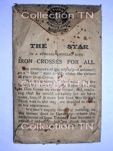 Spoof/anti German propaganda/fundraising iron crosses