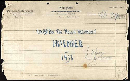 Kia November 4th 1918 age 19, Welsh Guards, RWF, Welsh Regiment